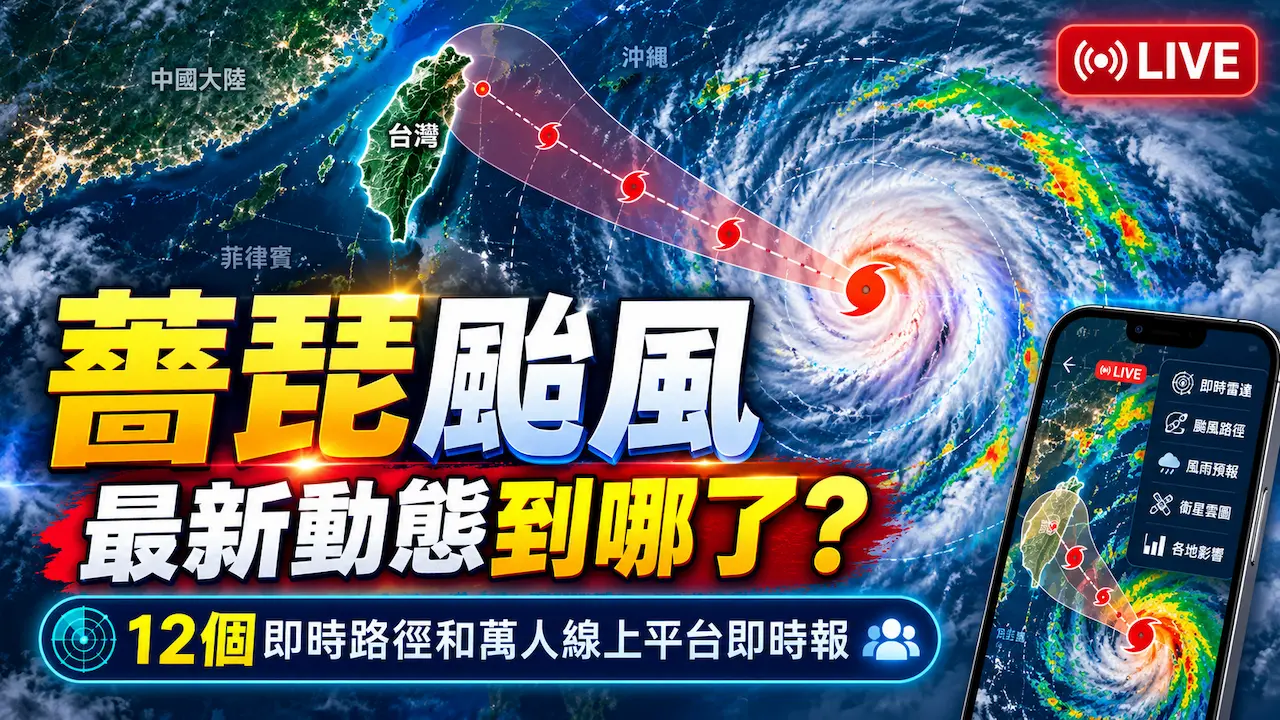 薔琵颱風最新動態到哪了？12個即時路徑和萬人線上平台即時報